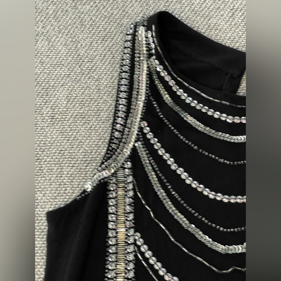 Nicole Miller Black Sleeveless Sheath Mini Dress - Picture 15 of 16